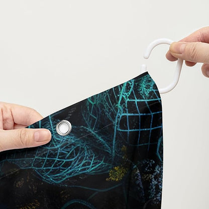 AILONEN Cartoon Red Octopus Shower Curtain for Bathroom,Octopus Tentacles Bath Curtain for Kids,Boys,Girls,Anchor Ocean Animal Theme Waterproof Fabric Shower Curtain Set with Hooks,72" W*96" H