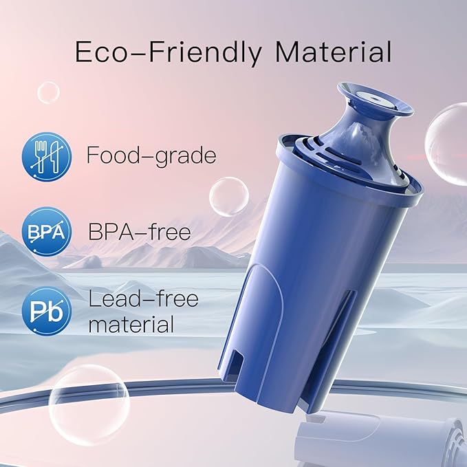 Alkaline Water Filter, Replacement for Brita® Filter, Pitchers and Dispensers, Classic 35557, OB03, Mavea® 107007, Replacement for Brita® Pitchers Grand, Lake, Capri, Wave and More (3 Pack)