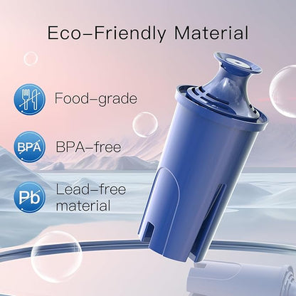 Alkaline Water Filter, Replacement for Brita® Filter, Pitchers and Dispensers, Classic 35557, OB03, Mavea® 107007, Replacement for Brita® Pitchers Grand, Lake, Capri, Wave and More (3 Pack)