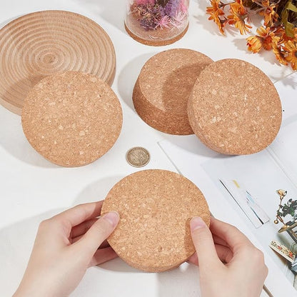 OLYCRAFT 4 Pcs Large Cork Stoppers Tapered Cork Plugs Wood Corks Lids Bottle Lids Cork Stoppers 3.7~4.3 inch Wine Bottle Stoppers Wood Jar Cork for Kitchen Wedding Favor Canning - 3.2cm Thick