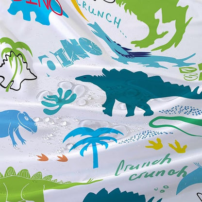 AILONEN Cartoon Dinosaur Shower Curtain for Kids Boys 72" W*84" H Inch,Colorful Dinosaur Pattern Shower Curtain,12 Pack Hooks Polyester Waterproof Fabric Decor for Bathroom