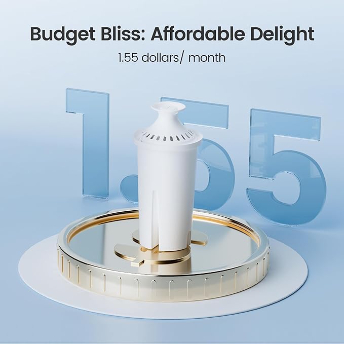 AQUA CREST Replacement for Brita® Water Filter, Pitchers and Dispensers, Classic OB03, Mavea® 107007, and More, NSF Certified Pitcher Water Filter, 2 Count