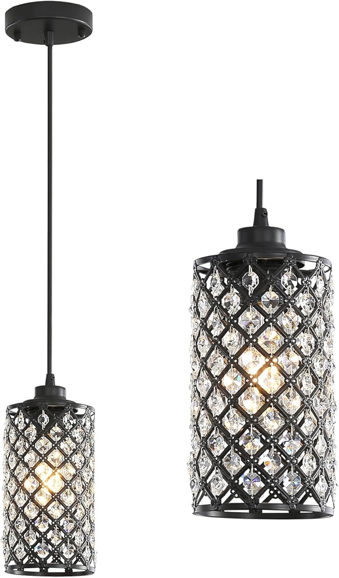 Pendant Lights Kitchen Island, Farmhouse Pendant Lighting, Crystal Pendant Light, Single Kitchen Island Lighting Over Island,1 Light Crystal Pendant Lights Kitchen Island