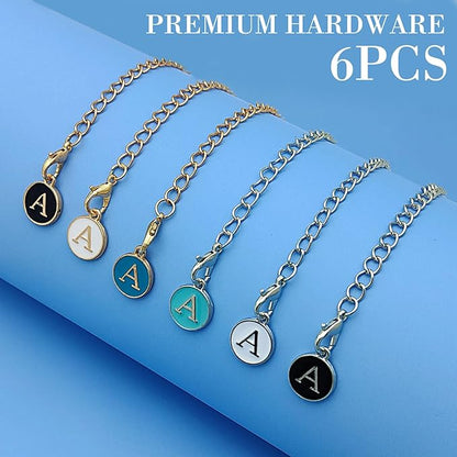 6PCS Letter Charm Accessories for Stanley Cup, Personalized Initial Letter Charms for Stanley Tumbler Handle Identification Letter Pendant Handle Decoration for Stanley Tumbler Charms (Letter A)