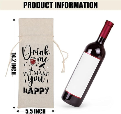Funny Wine Quotes Wine Bag Wine Tasting Party Supplies for Wine Lovers Women Men Nana Groom Friend Christmas Birthday Wedding Bachelorrette Party Wine Bags