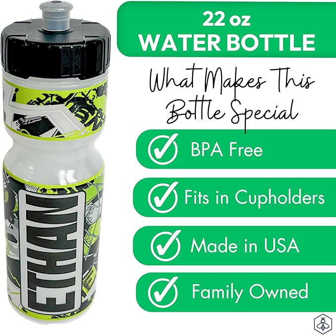 50 Strong Kids Water Bottle | 22 oz. BPA- Free Sports Squeeze Water Bottles with Pull Top Cap |Perfect Water Bottle for School | Reusable & Durable for Boys & Girls | Made in USA (Soccer Star Custom)
