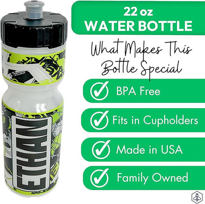 50 Strong Kids Water Bottle | 22 oz. BPA- Free Sports Squeeze Water Bottles with Pull Top Cap |Perfect Water Bottle for School | Reusable & Durable for Boys & Girls | Made in USA (Soccer Star Custom)