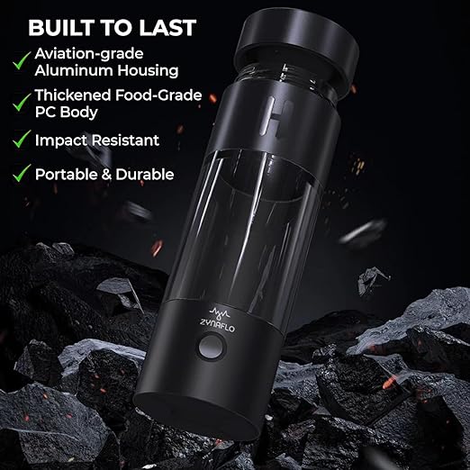 H2-Pro Hydrogen Water Bottle Generator with Latest SPE-PEM Technology (Onyx Black)