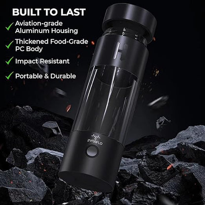 H2-Pro Hydrogen Water Bottle Generator with Latest SPE-PEM Technology (Onyx Black)