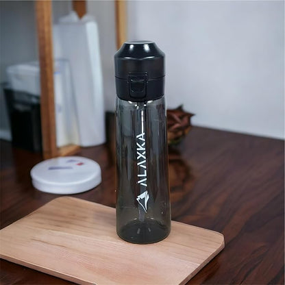 Air Water Bottle with Flavor Pods, 650ml, Workout Water Bottle, BPA Free Water Bottle, with 7 Water Bottle Flavor Pods, Sports Water Bottle Suitable for Outdoor sports, Gym, Gift (Black, 650 ml)