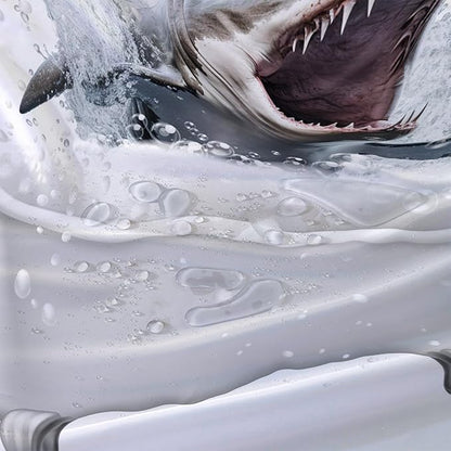 AILONEN 3D Bathtub Shark Shower Curtain for Kids 180 * 210 Inch,Fierce Shark in a Bathtub Shower Curtain,12 Pack Hooks Polyester Waterproof Fabric Decor for Bathroom Bathtub Panels