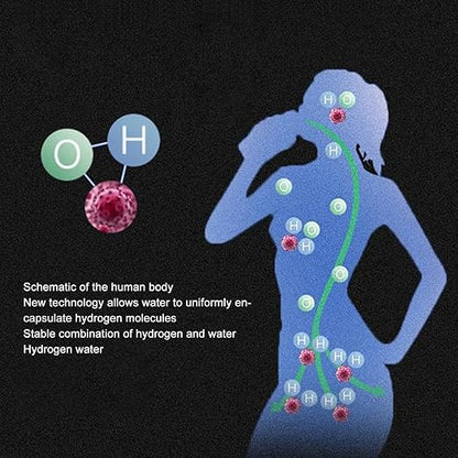 420ml Updated Hydrogen Water Bottle,Portable Hydrogen Rich Water Generator Insulated Cup with PEM SPE Tech, One Bottle with Storage Bag and Hose for Family and Fitness Black