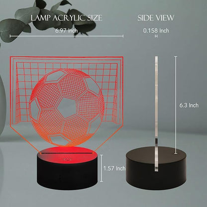 Illusion 16 Color Change Touch Remote Control LED Night Light USB Charge Football Shape Atmosphere Glow Portable Lamp with Stand Fan for Boy Bar Bedroom Desk Decoration