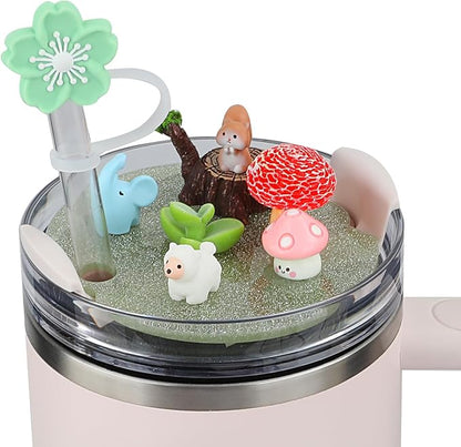 ADAH Charms Compatible with Stanley Cup Accessories,Charms for Stanley Cups H1.0&H2.0 Accessories 40oz with Silicone Straw Cover (F)