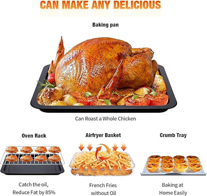 Geek Chef 25 QT Extra Large Air Fryer, Convection Toaster Oven with 6 Slice Toast, Bake, Roast, Pizza, Stainless Steel
