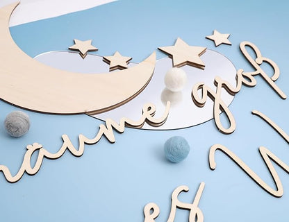 Lettering Wood Träume groß kleines Wunder - Plywood Words Sign for Decoration, Children's Room Saying Quote, Nursery Wall Art, Wooden Word Text Art (Träume groß kleines Wunder)