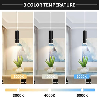 OKELI Pendant Lights, Modern Black Pendant Lights Fixture,3 Color Unique LED Pendant Lighting for Kitchen Island Bar,20W,3000-6000K, ETL(3Pack)