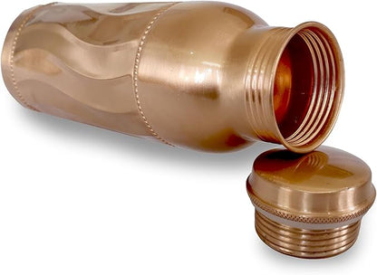 Ayurvedic Drinking Copper Water Bottle for Sports, Travel, Yoga & Everyday Use, Water Bottle for Gym, Office, Hiking, Outdoor Capacity 32 Oz (Design 6, 32 Oz)