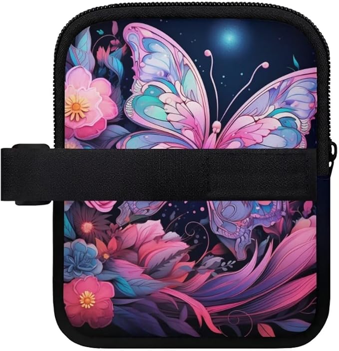 Butterfly Gym Cup Pouch Water Bottle Pouch Bag for Stanley Quencher Adventure, 30oz 40oz Tumbler IceFlow Storage Pocket with Strap