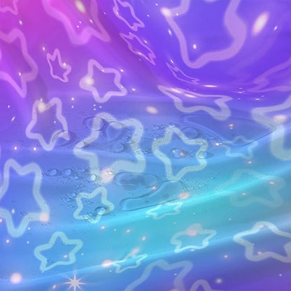AILONEN Stars Shower Curtain, Dream Blue-Violet Gradient Theme Fabric Shower Curtains for Bathroom,Shining Stars Shower Curtain Liner for Girls Teen,72" W*84" H