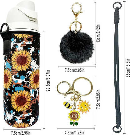 24oz Sleeves Compatible with Owala Sleeve Water Bottle Strap Compatible with Owala Charm Cute Accessories Compatible with Owala FreeSip Stainless Steel 24oz Tritan 25oz Twist 24oz Tumbler