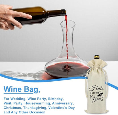2024 Graduation Gifts Graduation Party Wine Bag Class Of 2024 Graduation Gift Funny Graduation Gifts for Her Him Decorations Burlap Reusable Wine Bottle Bag College High School Masters Graduation Gift