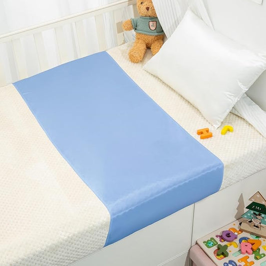 23 Momme Silk Bassinet Sheet for Baby Hair, No More Bed Head and Baby Bald Spots, 100% Mulberry Silk Crib Sheets for Baby Boy/Girl (Blue)