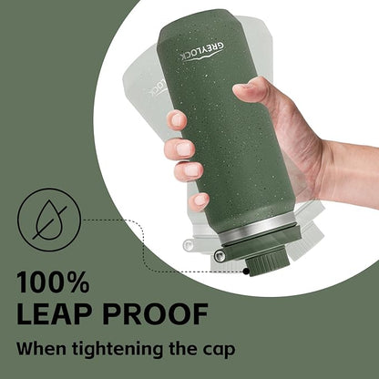 Greylock 20 oz Insulated Stainless Steel Water Bottle with Straw Lid- BPA-Free Leak Proof When Closed, Reusable Metal Water Bottle with Carry Handle for Travel Camping, 24 Hours Cold (Froestflicker)