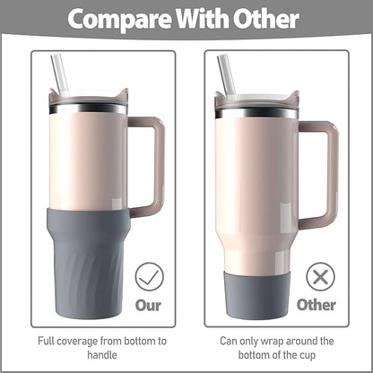 40oz Cup Accessories, Silicone Boot for 40oz Tumbler, Bottom Protector Cup Boot, Water Bottle Holder（Silicone Grey）