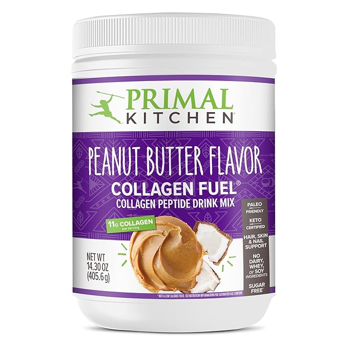 Primal Kitchen Peanut Butter Flavor Collagen Fuel® Drink Mix, Collagen Peptides, No Dairy, 14.3 Ounces