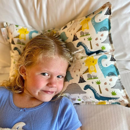 ALVABABY Toddler Pillowcases, Fits 13 x 18,12x 16 Kids Pillow, 2 Pack Cotton Baby Children Sleep Pillow Cover Envelope Travel Pillow Cases for Boys Girls, Arrows Dinosaurs, 2TPW10