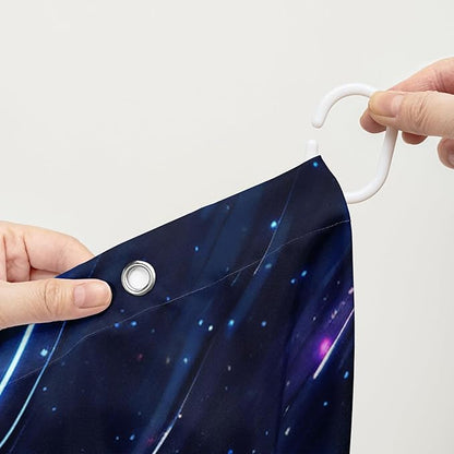 AILONEN Skull Shower Curtain for Kids,Solar System Skeleton Bath Curtain for Bathroom Decor,Galaxy Skull Polyester Waterproof with 12 Plastic Hooks for Boys Girls 48" W*72" H