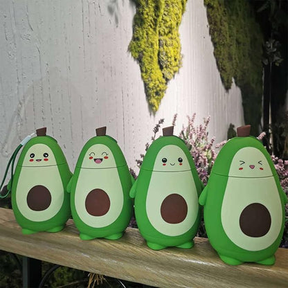 RiToEasysports Avocado Water Bottle, Cartoon Avocado Glass Double Layer Cute Water Cup Portable Girl Drinking Cup Gifts with Portable Carrying Rope Avocado Water Bottle
