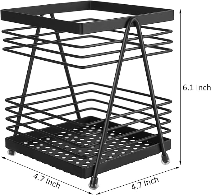 RedCall Utensil Holder for Kitchen Counter,Rectangular Matte Black Spoon Spatula Holder,Metal Steel Wire Cooking Utensil Crock Caddy Organizers,Elegant kitchen utensil holder for countertop (1 Pack)