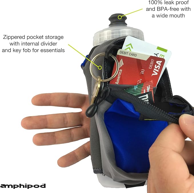 Amphipod Hydraform Ergo-Lite Ultra 20 oz. Handheld Water Bottle, BPA-Free Hydration/Fuel Bottle, Endurance Runners & Walking