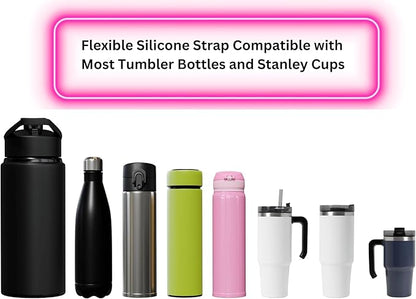 Stanley Accessories Water Bottle with Strap Bottle Sling Carrier with Handle Attachment Fits Most 8-40oz Tumbler & Stanley + 4Cute Straw Covers 3D Straw Toppers Gift Set-Daisy