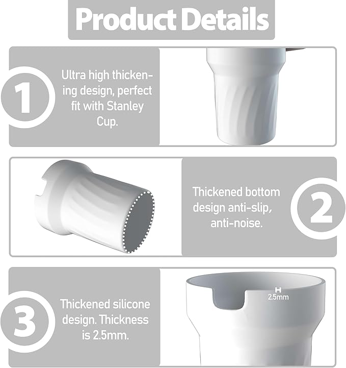 40oz Cup Accessories, Silicone Boot for 40oz Tumbler, Bottom Protector Cup Boot, Water Bottle Holder（silicone White）