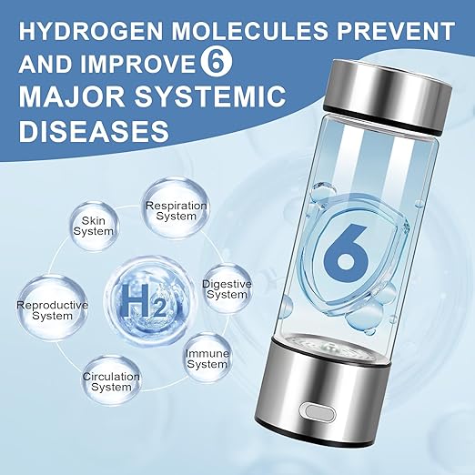 2024 Hydrogen Water Bottle, Hydrogen Water Bottle Generator, Three Minute Rapid Electrolysis, 420ml Portable Hydrogen Water Generator for Office, Daily Use, Travel, Fitness and Gifts