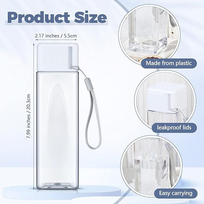 20 Pieces Water Bottle Bulk 17 oz Plastic Sports Water Bottles Reusable Leak Proof Portable Drink Bottles Large with Lid for Outdoor Fitness(White)