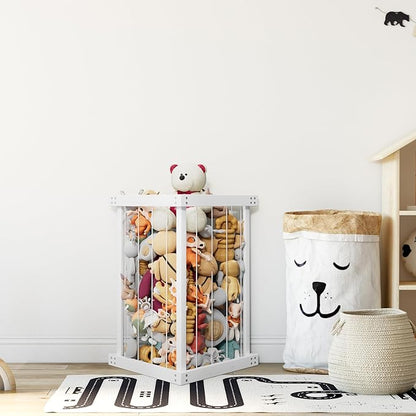 Corner Stuffed Animal Storage Zoo Stuffed Animal Holder Wooden Plush Storage Organizer Playroom Organization and Storage for Bedroom Nursery Room Organizer Plush Toys