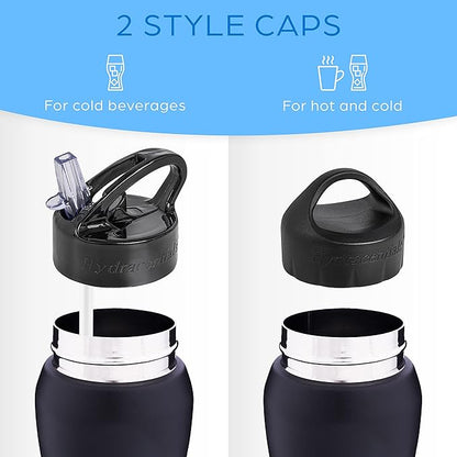 Insulated Stainless Steel Metal Water Bottle with Straw Lid - Vacuum Insulated Water Bottles, Keeps Hot and Cold - Sports Canteen Bottle