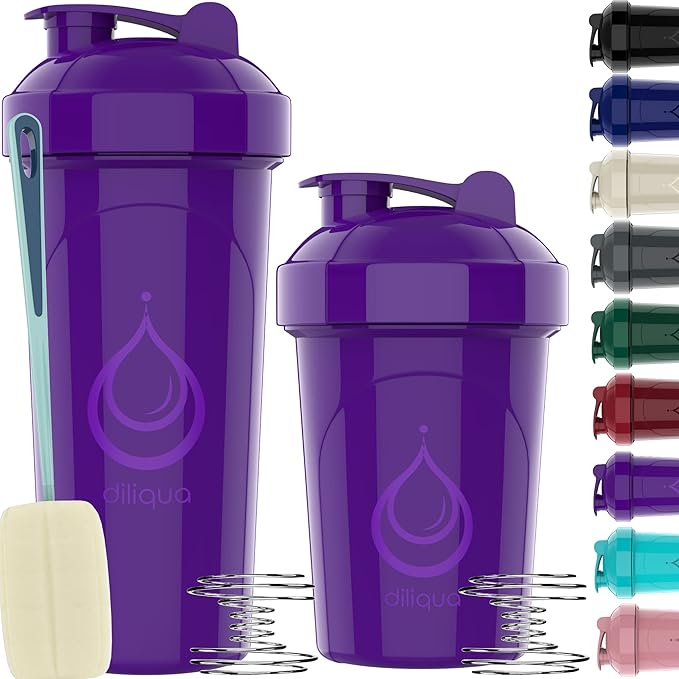 -2 PACK- 28 oz & 20 oz Shaker Bottles for Protein Mixes | BPA-Free & Dishwasher Safe |small protein shaker bottle | Shaker Cups for protein shakes | Blender Shaker Bottle Pack