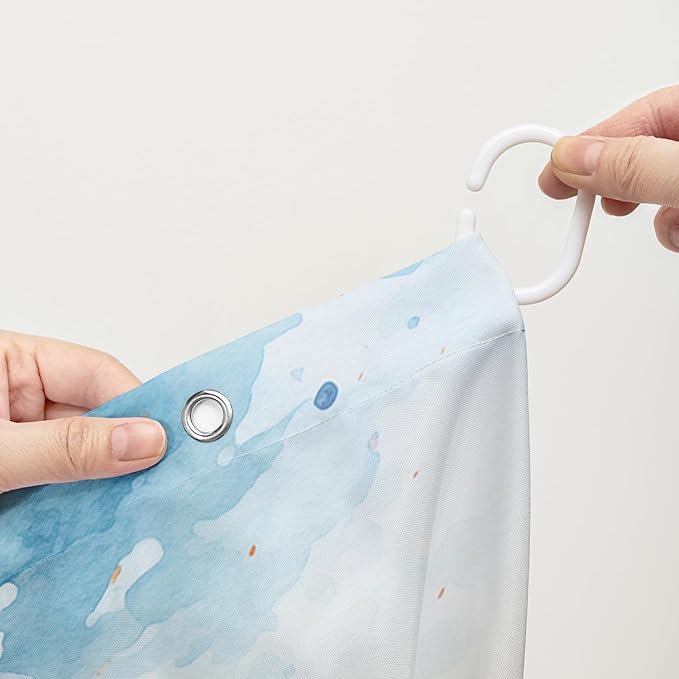 AILONEN Cartoon Frog Shower Curtain Set for Bathroom,Green Frog Bath Curtain,Amphibian Animal Shower Curtain,Tie Dye Flowers Waterproof Fabric Shower Curtain with Hooks,48" W*72" H