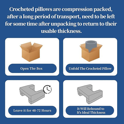 HOMBYS Foam Crochet Pillow for Lap Support, Adjustable Gaming Pillow for Lap, Bed and Sofa, Soft Velvet Lap Desk Pillow, Reading Pillow for Arm Rest, 2 Heights for Different People