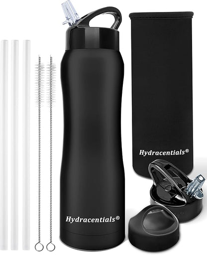 Insulated Stainless Steel Metal Water Bottle with Straw Lid - Vacuum Insulated Water Bottles, Keeps Hot and Cold - Sports Canteen Bottle