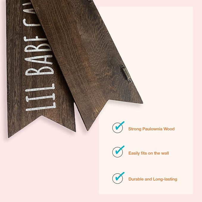 Lil Babe Cave Wall Sign - Little Babe Cave Decor for Playroom, Baby Girl Room Decor, Woodland Nursery Decor for Girls, Baby Girl Nursery Wall Decor, Toddler Girl Bedroom Decor, 14 * 10 inch