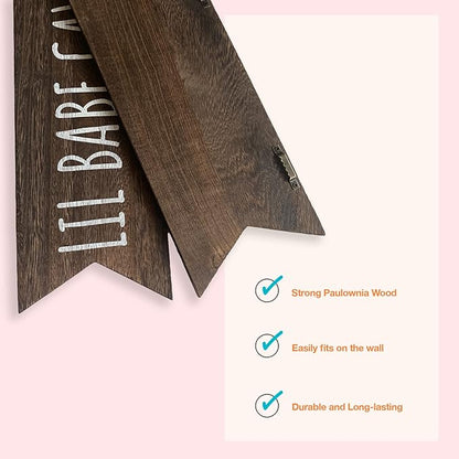 Lil Babe Cave Wall Sign - Little Babe Cave Decor for Playroom, Baby Girl Room Decor, Woodland Nursery Decor for Girls, Baby Girl Nursery Wall Decor, Toddler Girl Bedroom Decor, 14 * 10 inch