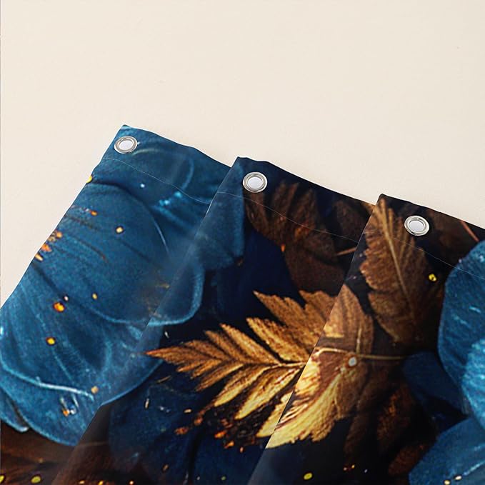 AILONEN Tiger Shower Curtains for Kids Boys,Blue Flower Tiger Bath Curtains,Wild Animal Curtains Polyester Waterproof,36" W*72" H with Plastic Hooks