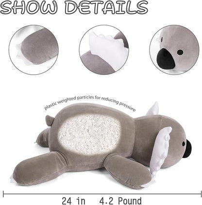 24" 4.2lbs Koala Weighted Stuffed Animals,Cute Cuddle Plushie Toy Weighted Koala Plush Throw Pillow for Children Kids Adults(Koala)