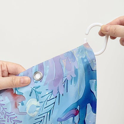 AILONEN Axolotl Shower Curtain for Bathroom,Watercolor Axolotl Coral Bath Curtain for Kids Girls,Ocean Animal Salamander Blue Shower Curtain Decoration Waterproof with 12 Plastic Hooks, 60" W*72" H